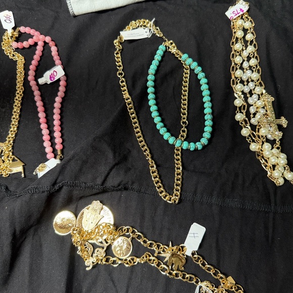 Park Lane Pink Beaded Necklace with Gold LOVE Charm - Picture 4 of 5